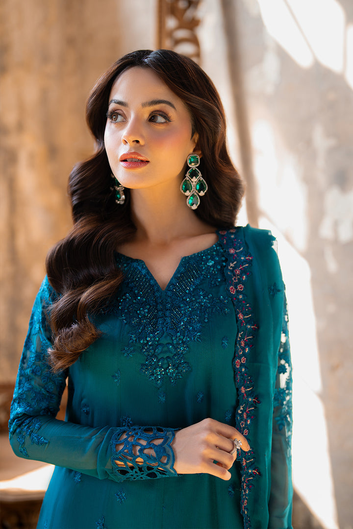 Azure | Ensembles Embroidered Formals | Mystic Teal M Dark Teal Chiffon