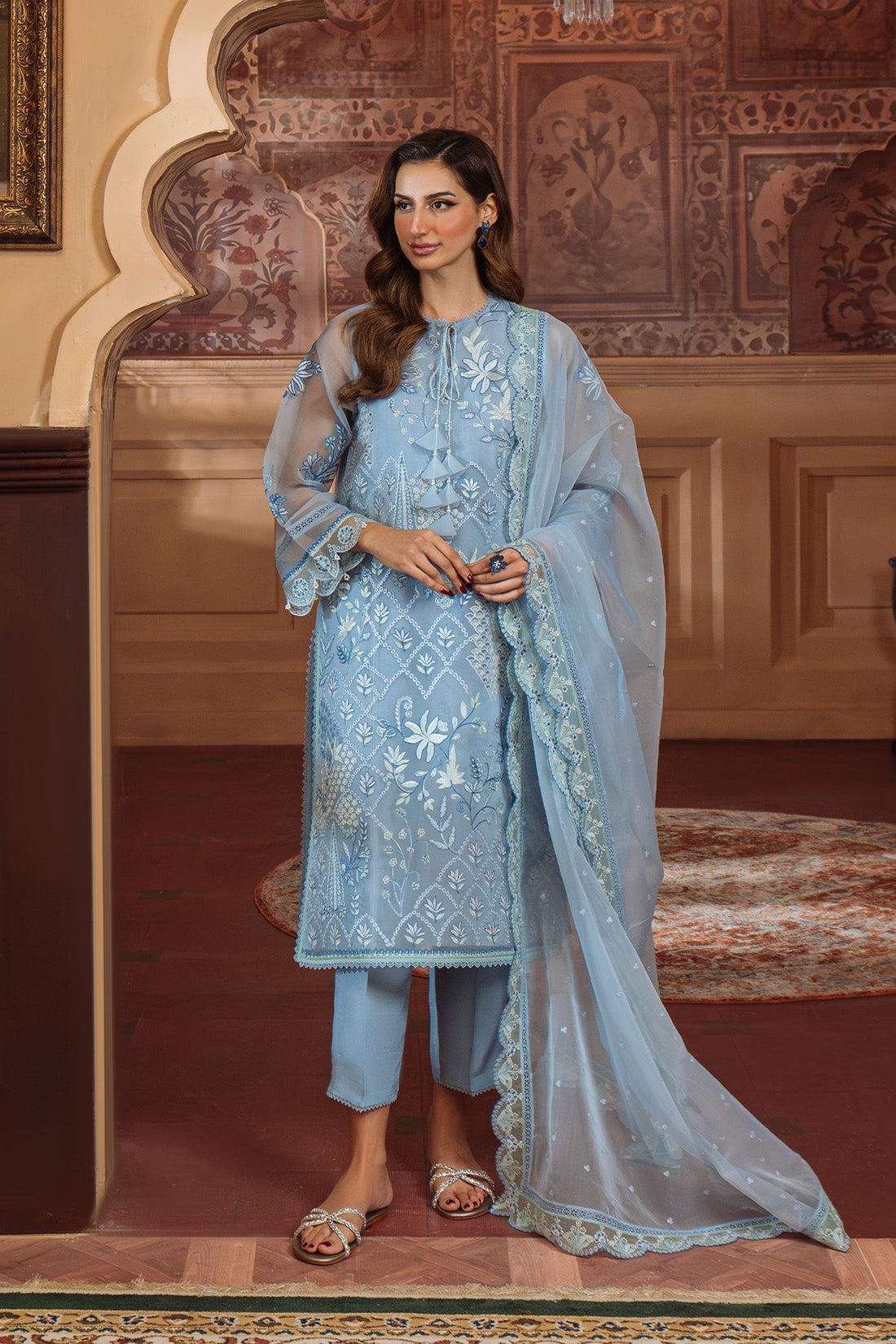 Sahar | Festive Edit Ready to Wear | Glacier Veil - RTW S Sky Blue Lawn