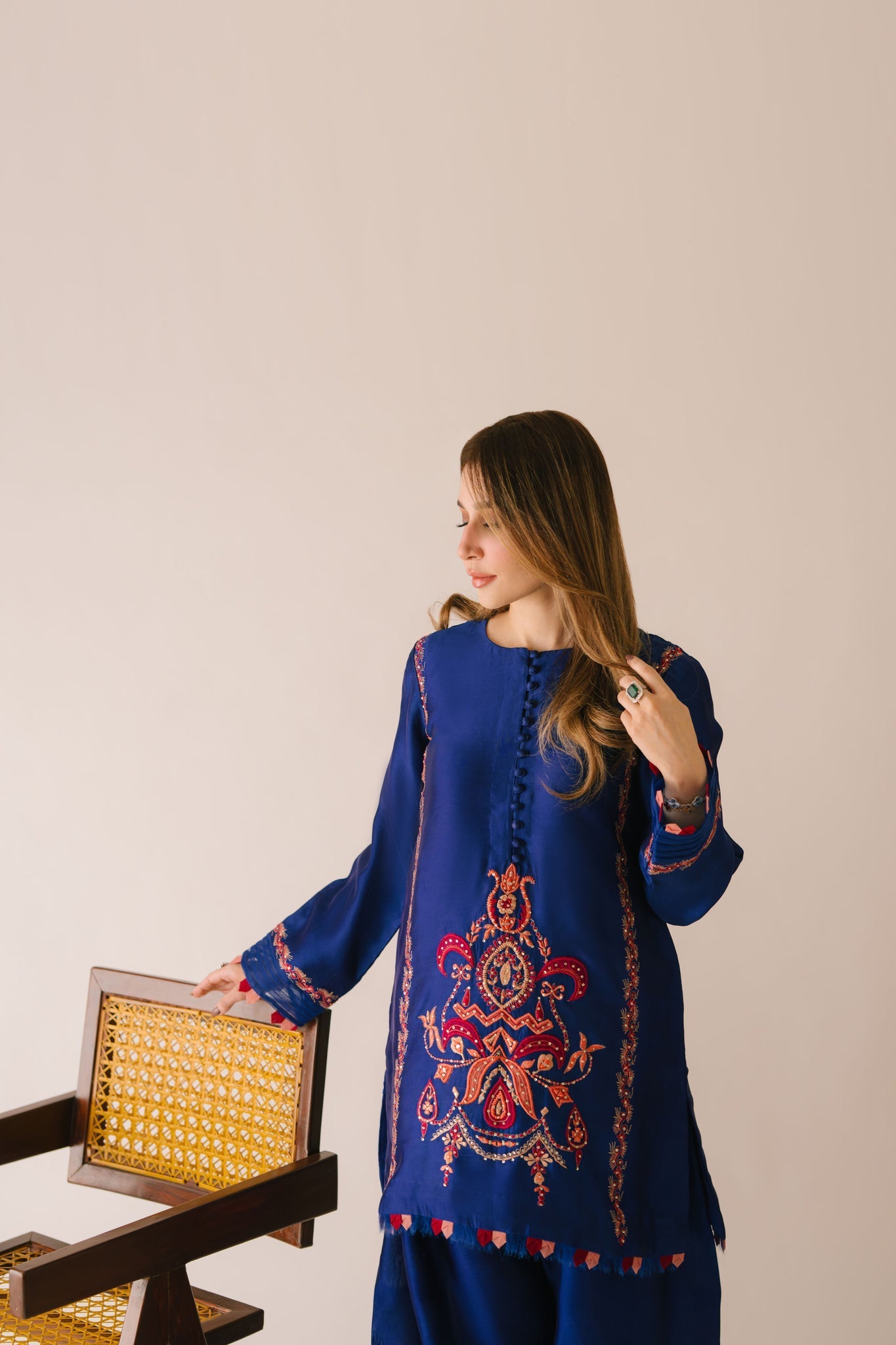 Sammy K | Aadat Festive Edition | Blue Bell Caftan - Pakistani Designer Dress - by Sammy K - Type : Ladies Clothes - 100% Original at Saira Sultan