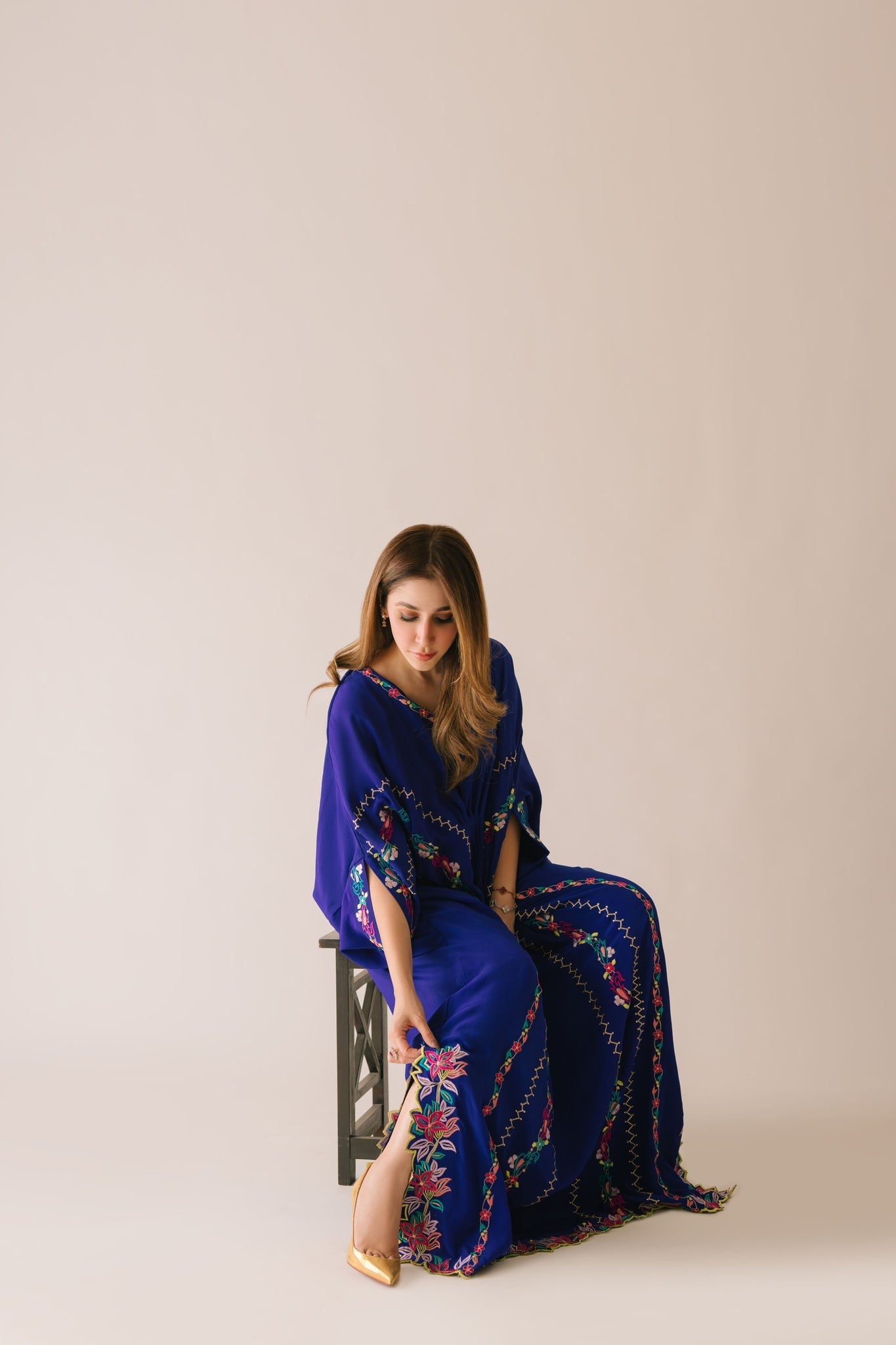 Sammy K | Aadat Festive Edition | Blue Bell Caftan - Pakistani Designer Dress - by Sammy K - Type : Ladies Clothes - 100% Original at Saira Sultan