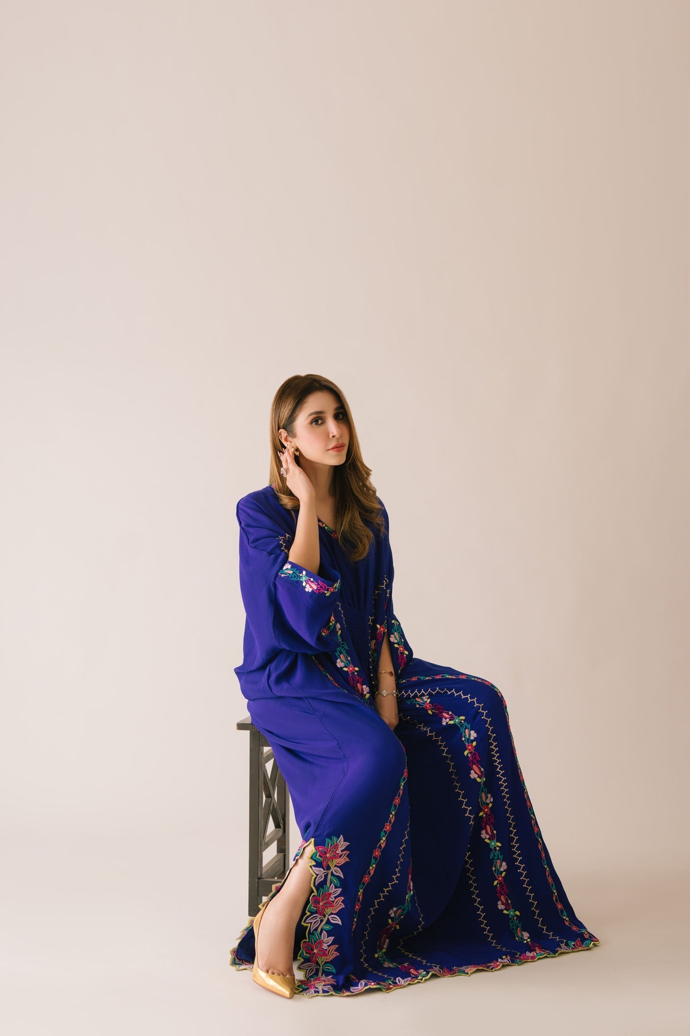 Sammy K | Aadat Festive Edition | Blue Bell Caftan - Pakistani Designer Dress - by Sammy K - Type : Ladies Clothes - 100% Original at Saira Sultan