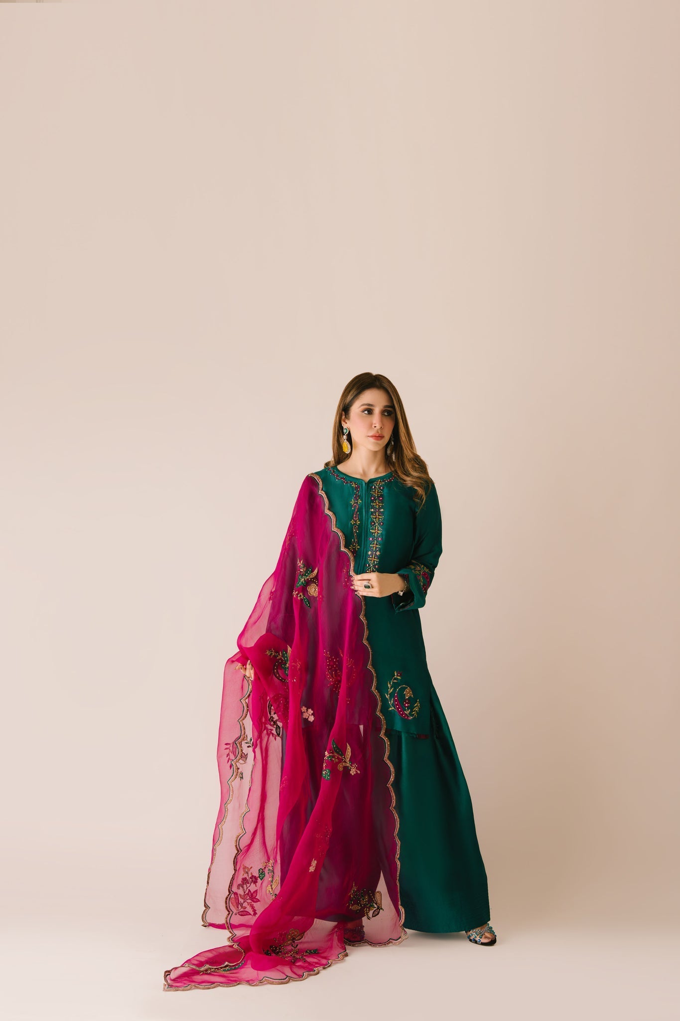 Sammy K | Aadat Festive Edition | Green Moon - Pakistani Designer Dress - by Sammy K - Type : Ladies Clothes - 100% Original at Saira Sultan