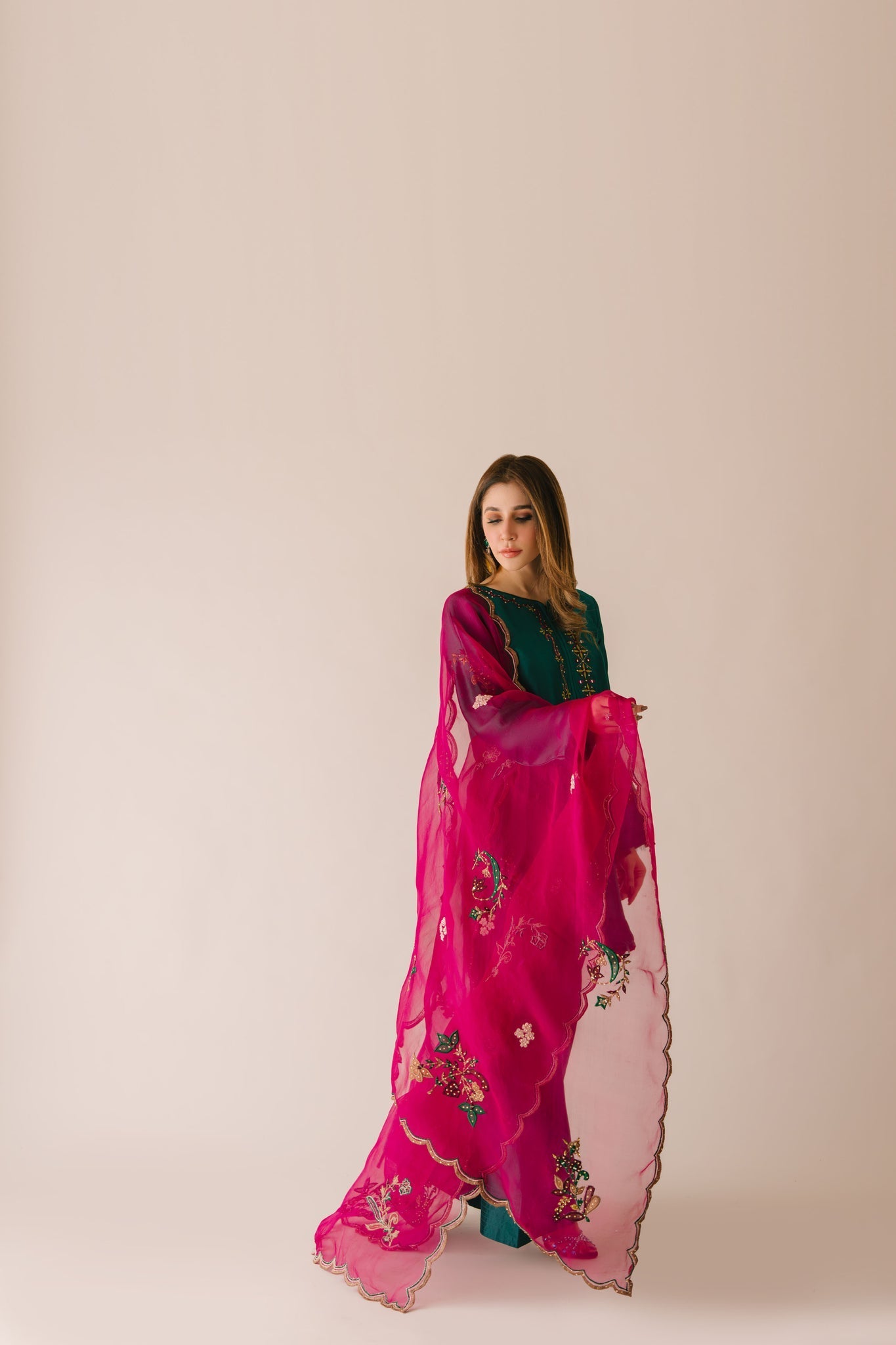 Sammy K | Aadat Festive Edition | Green Moon - Pakistani Designer Dress - by Sammy K - Type : Ladies Clothes - 100% Original at Saira Sultan
