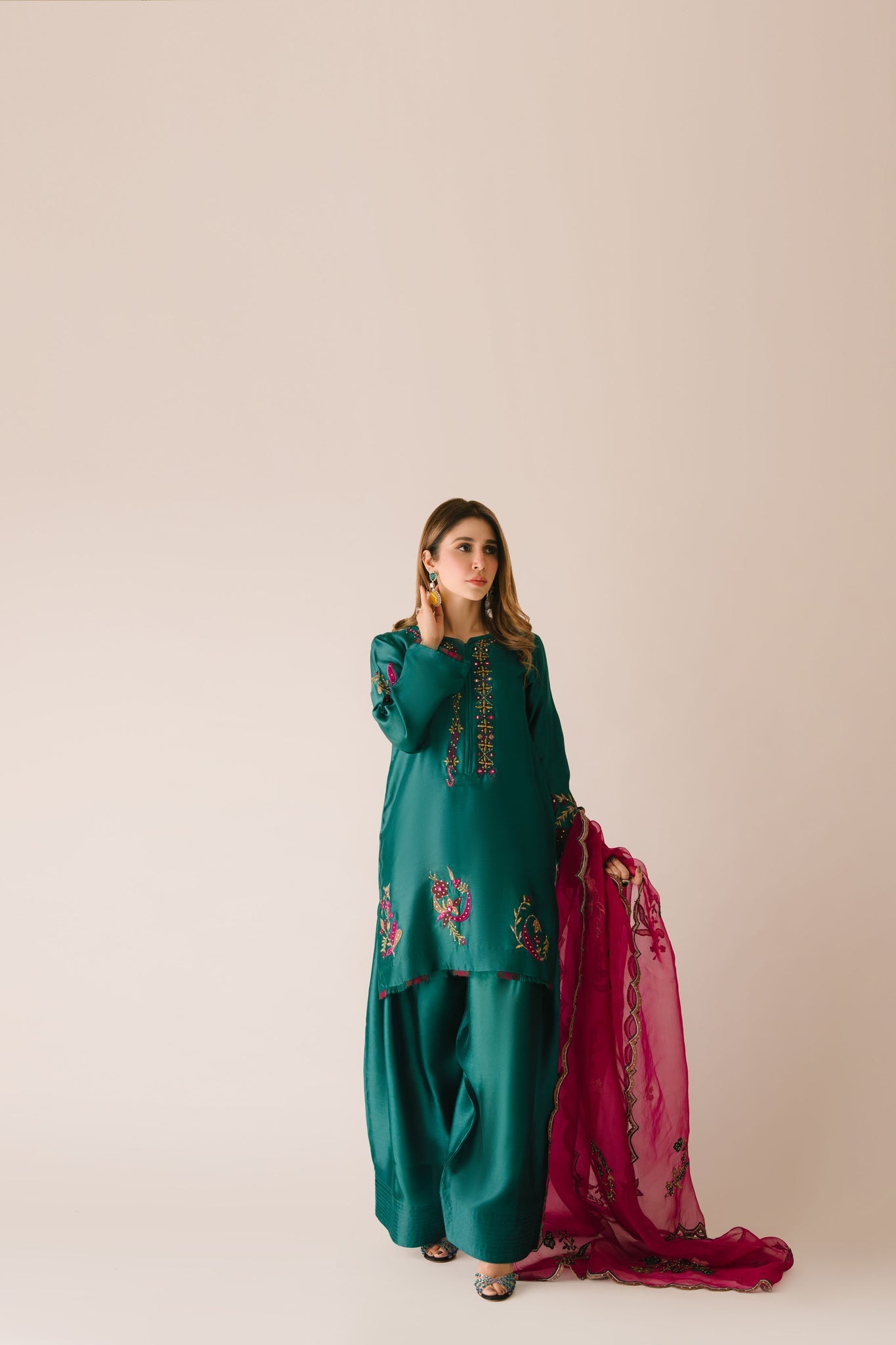 Sammy K | Aadat Festive Edition | Green Moon - Pakistani Designer Dress - by Sammy K - Type : Ladies Clothes - 100% Original at Saira Sultan