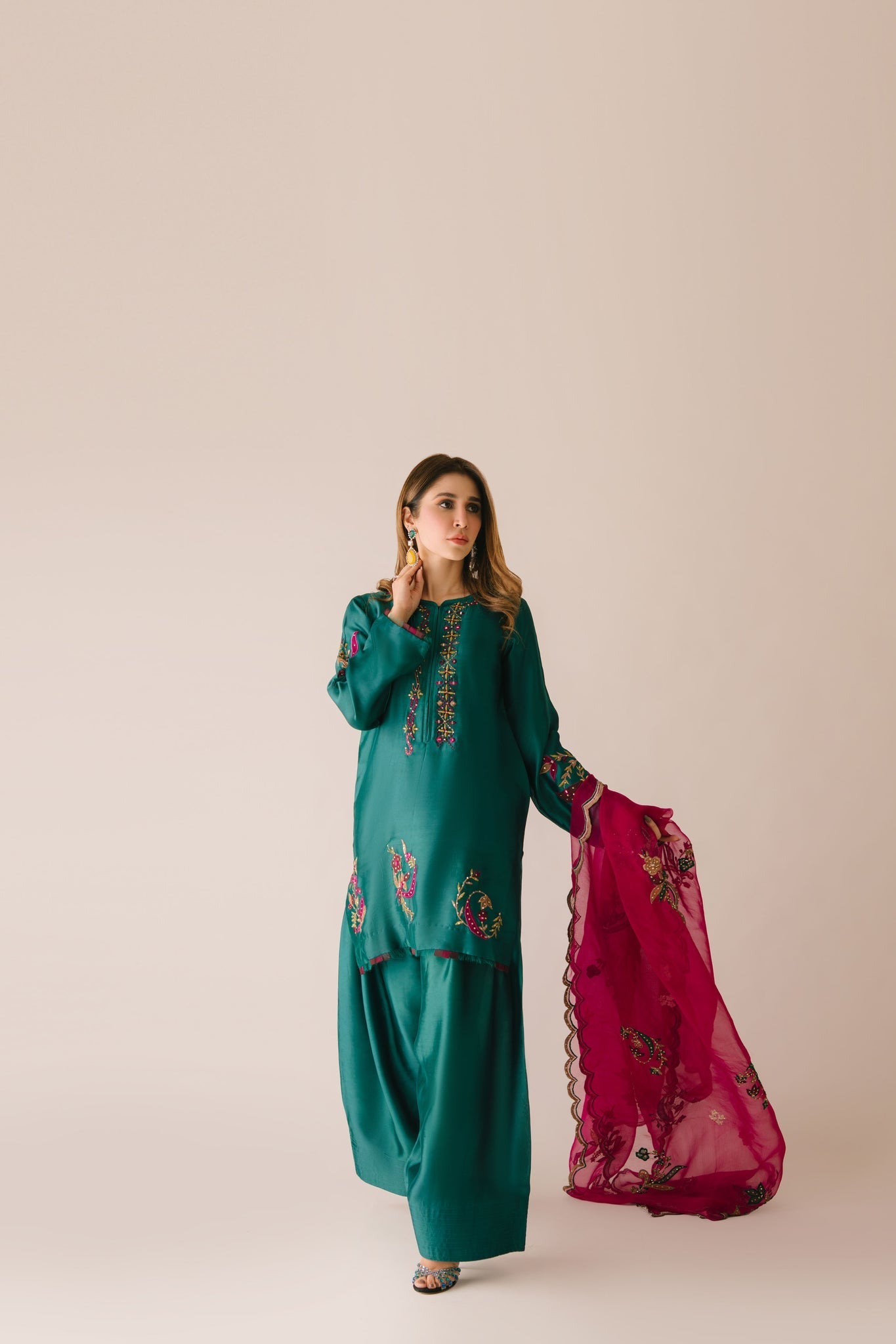 Sammy K | Aadat Festive Edition | Green Moon - Pakistani Designer Dress - by Sammy K - Type : Ladies Clothes - 100% Original at Saira Sultan