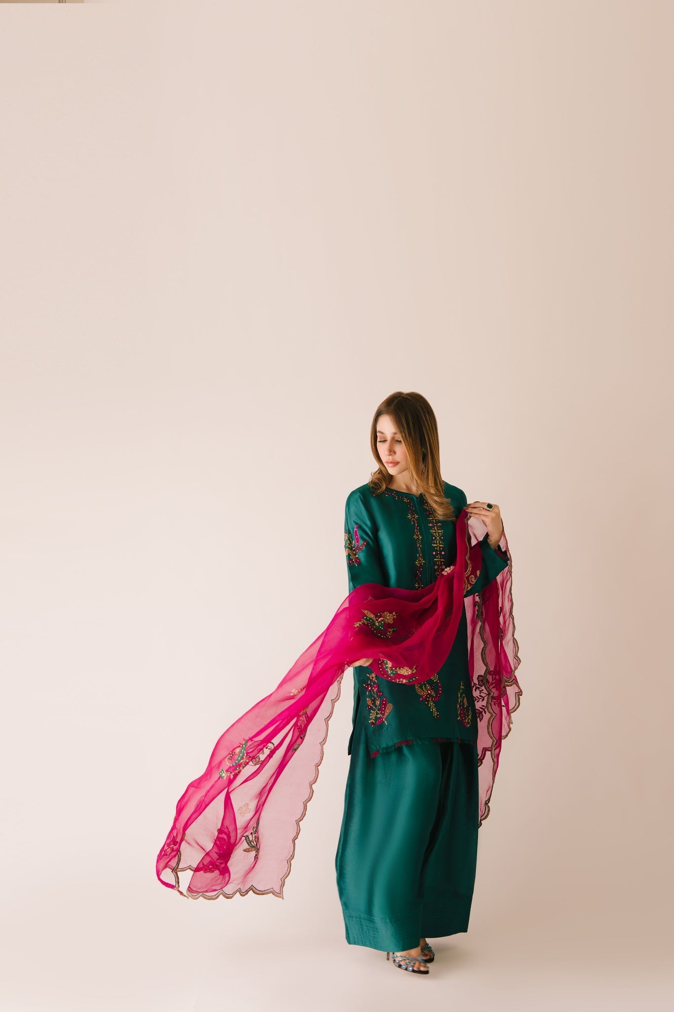 Sammy K | Aadat Festive Edition | Green Moon - Pakistani Designer Dress - by Sammy K - Type : Ladies Clothes - 100% Original at Saira Sultan