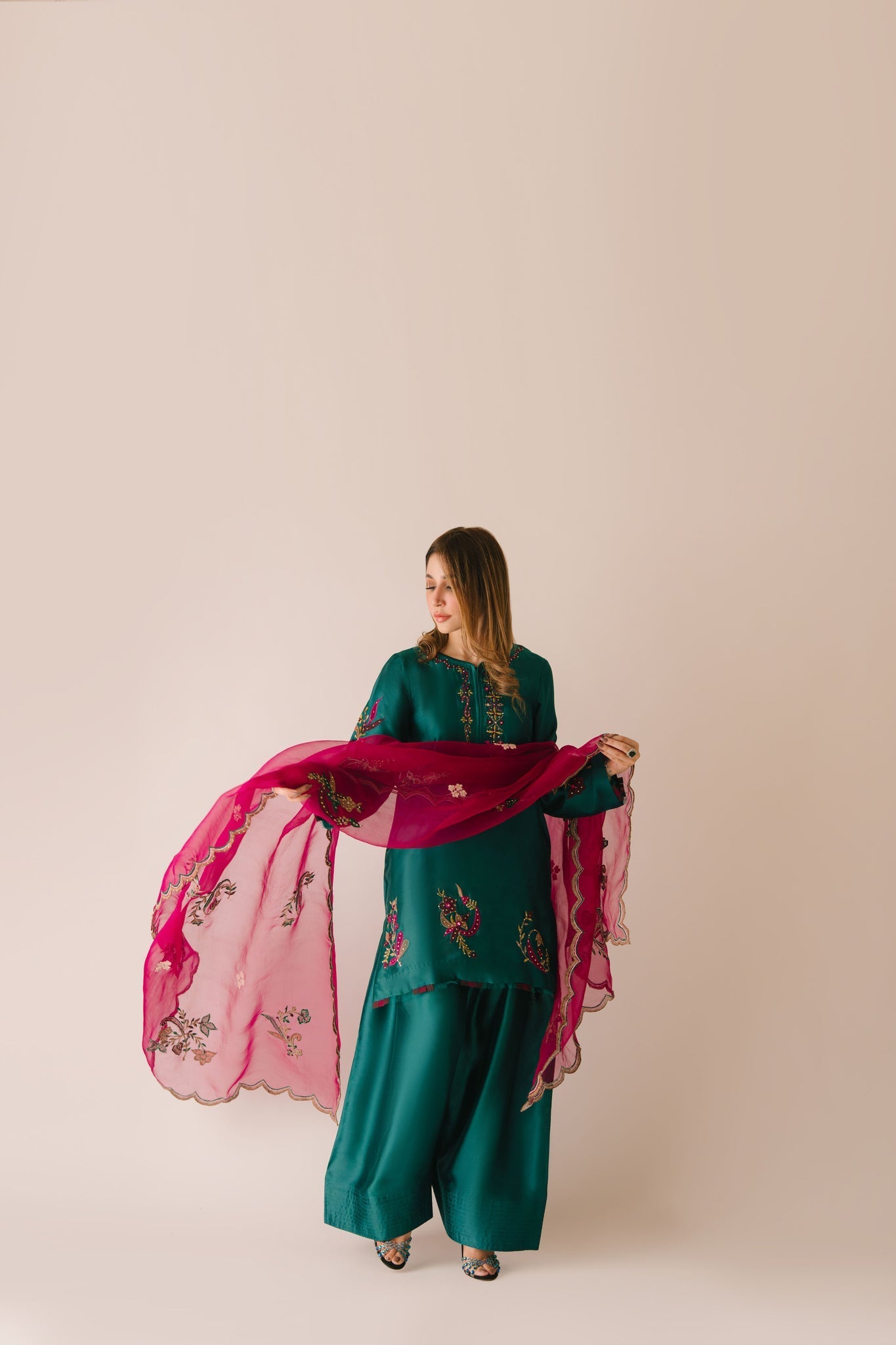 Sammy K | Aadat Festive Edition | Green Moon - Pakistani Designer Dress - by Sammy K - Type : Ladies Clothes - 100% Original at Saira Sultan