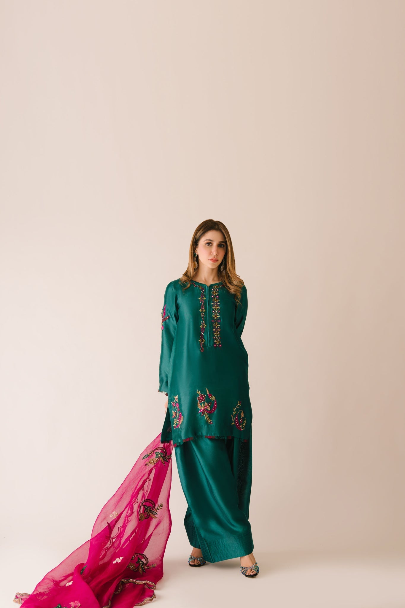 Sammy K | Aadat Festive Edition | Green Moon - Pakistani Designer Dress - by Sammy K - Type : Ladies Clothes - 100% Original at Saira Sultan