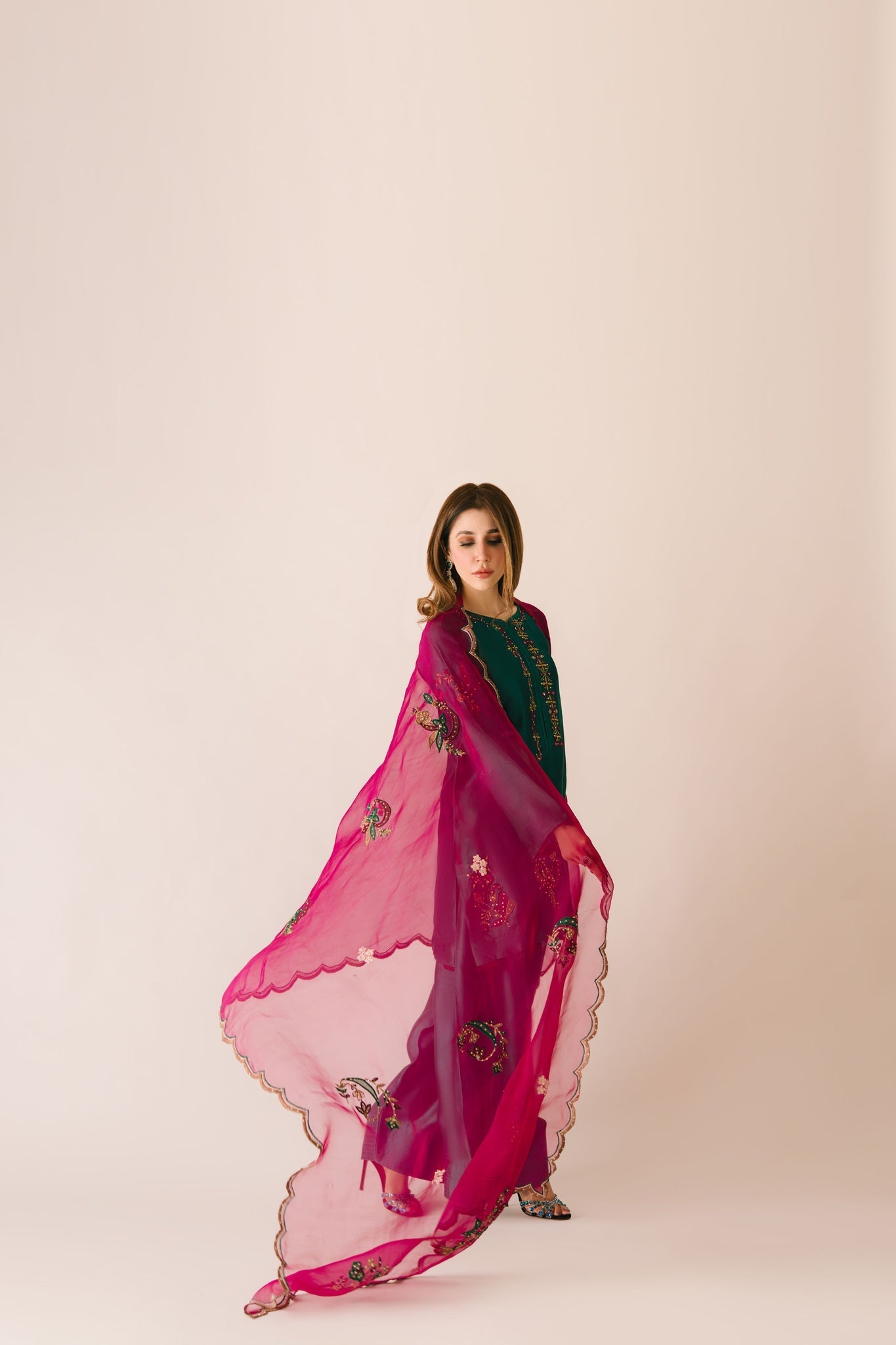 Sammy K | Aadat Festive Edition | Green Moon - Pakistani Designer Dress - by Sammy K - Type : Ladies Clothes - 100% Original at Saira Sultan