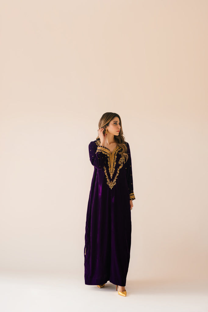 Sammy K | Velvet Festive Edit | Purple Velvet Maxi Outfit