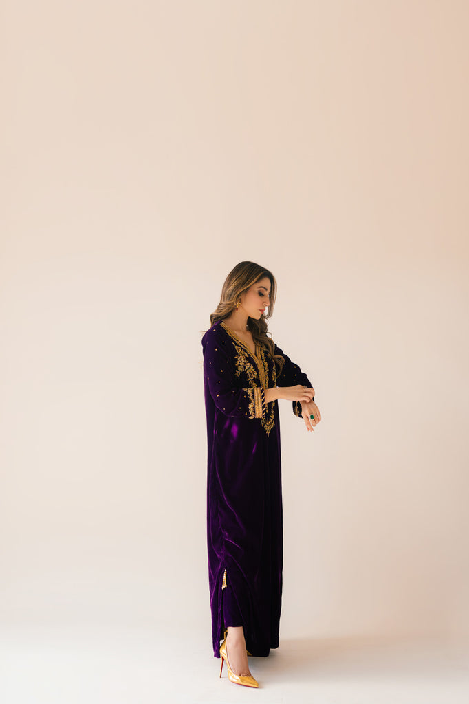 Sammy K | Velvet Festive Edit | Purple Velvet Maxi Outfit XL Dark Purple Velvet