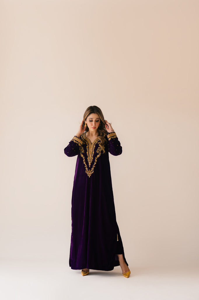 Sammy K | Velvet Festive Edit | Purple Velvet Maxi Outfit L Dark Purple Velvet
