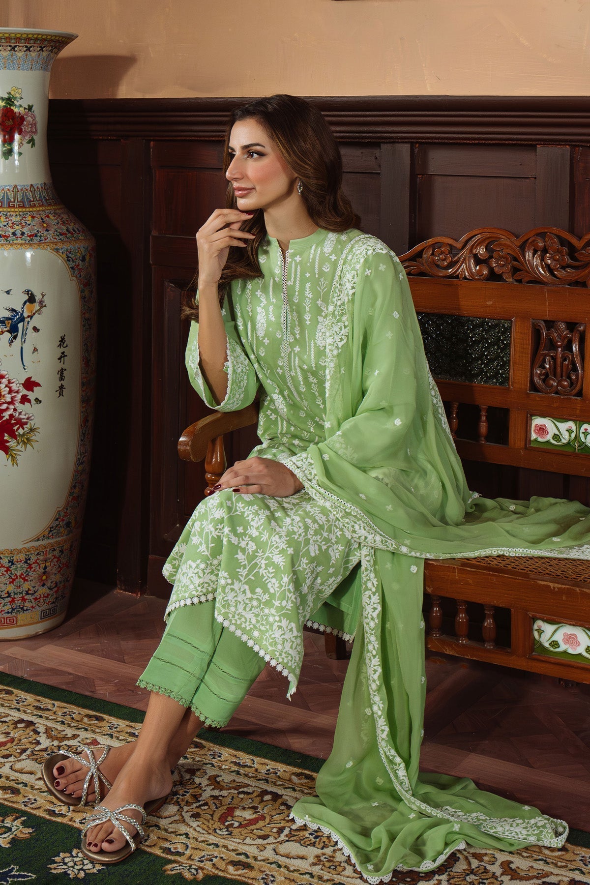 Sahar | Festive Edit Ready to Wear | Celadon Dream - RTW XL Green Lawn