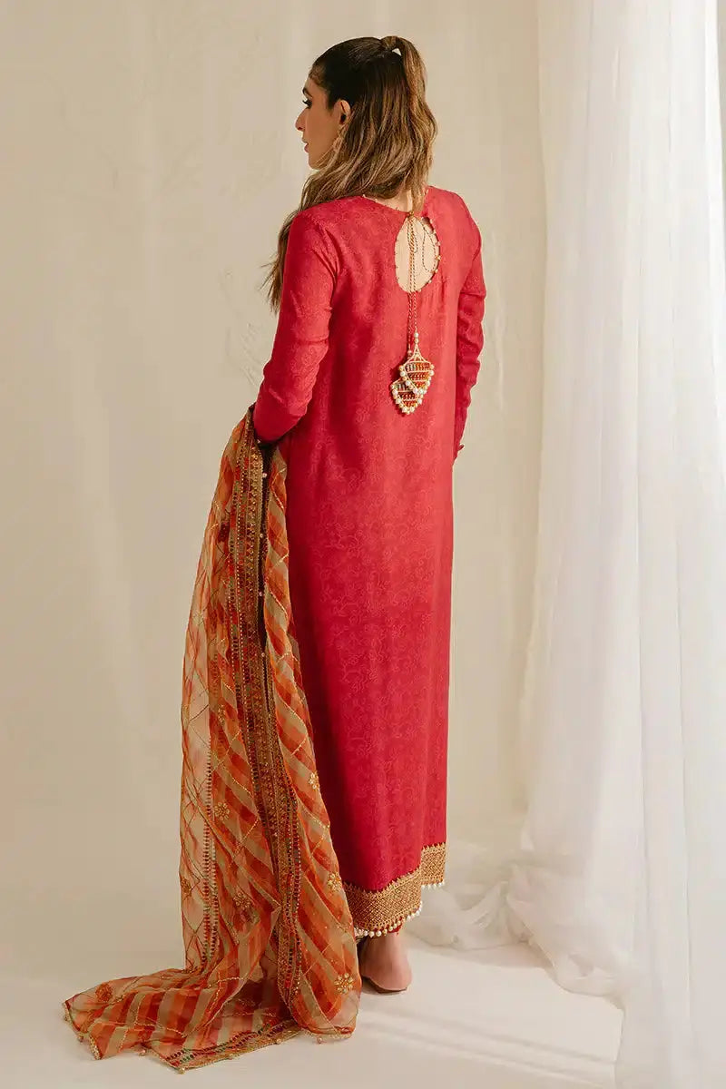 Cross Stitch | Wedding Festive 23 | POMPEIAN RED - Pakistani Designer Dress - by Cross Stitch | Type: Formal - 100% Original at Saira Sultan