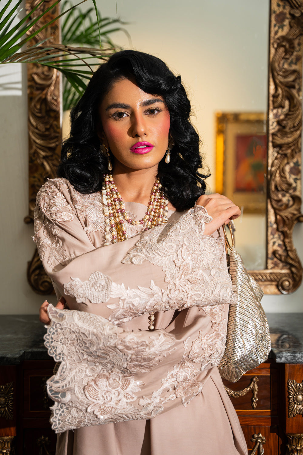 Nilofer Shahid | Aatish the Fire Within | Jahanzadi (2pc) ‚¬€œ Aatish The Fire within XL Pinkish Gray Pure Silk