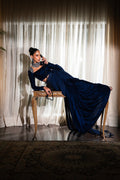 Nilofer Shahid | Aatish the Fire Within | Mehtab (Sari) ‚¬€œ Aatish The Fire within M Midnight Blue Silk