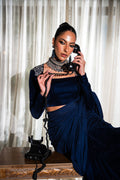 Nilofer Shahid | Aatish the Fire Within | Mehtab (Sari) ‚¬€œ Aatish The Fire within L Midnight Blue Silk
