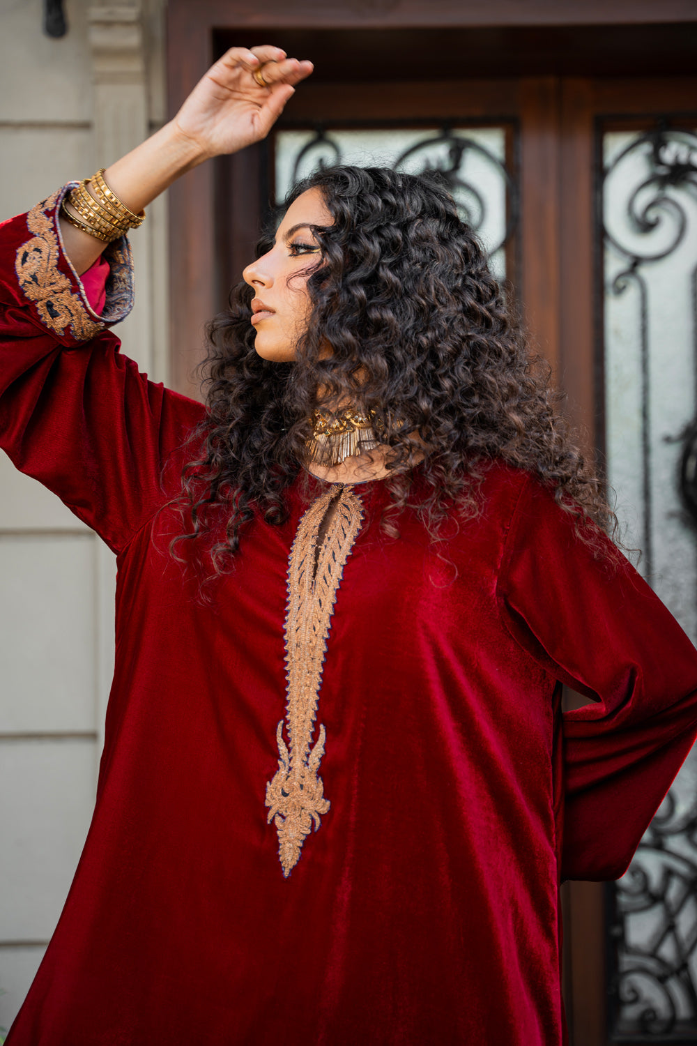 Nilofer Shahid | Aatish the Fire Within | Nari (3pc) ‚¬€œ Aatish The Fire within M Maroon Pure Velvet