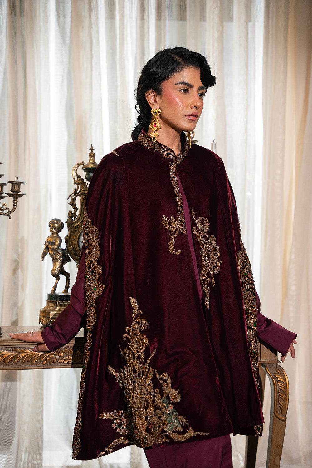 Nilofer Shahid | Aatish the Fire Within | Shiddat (3pc) ‚¬€œ Aatish The Fire within L Burgundy Velvet