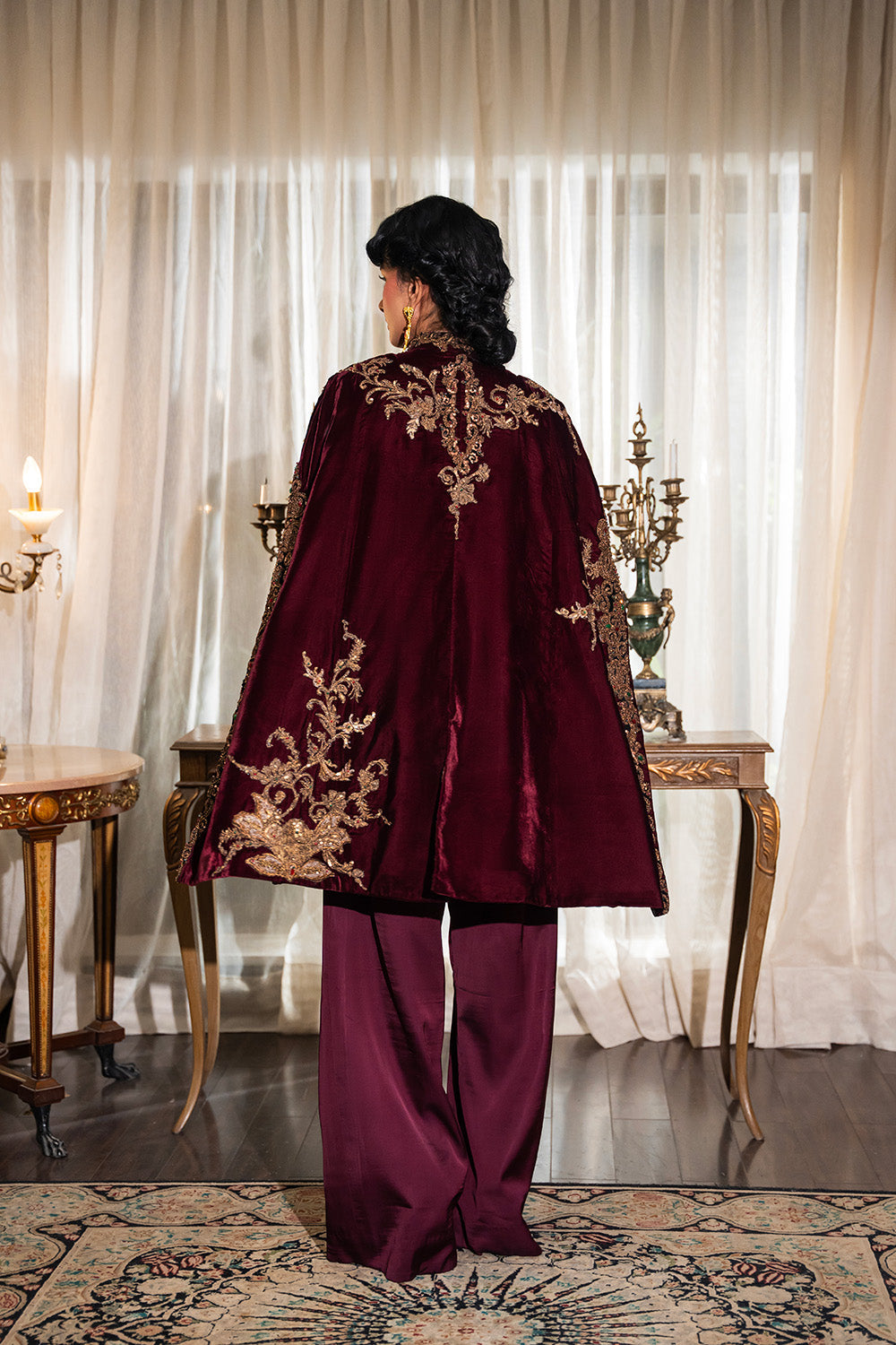 Nilofer Shahid | Aatish the Fire Within | Shiddat (3pc) ‚¬€œ Aatish The Fire within XS Burgundy Velvet