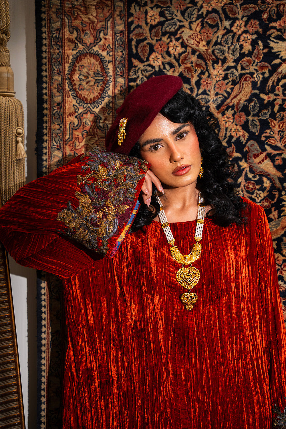 Nilofer Shahid | Aatish the Fire Within | Sholay (2pc) ‚¬€œ Aatish The Fire within XL Red Velvet