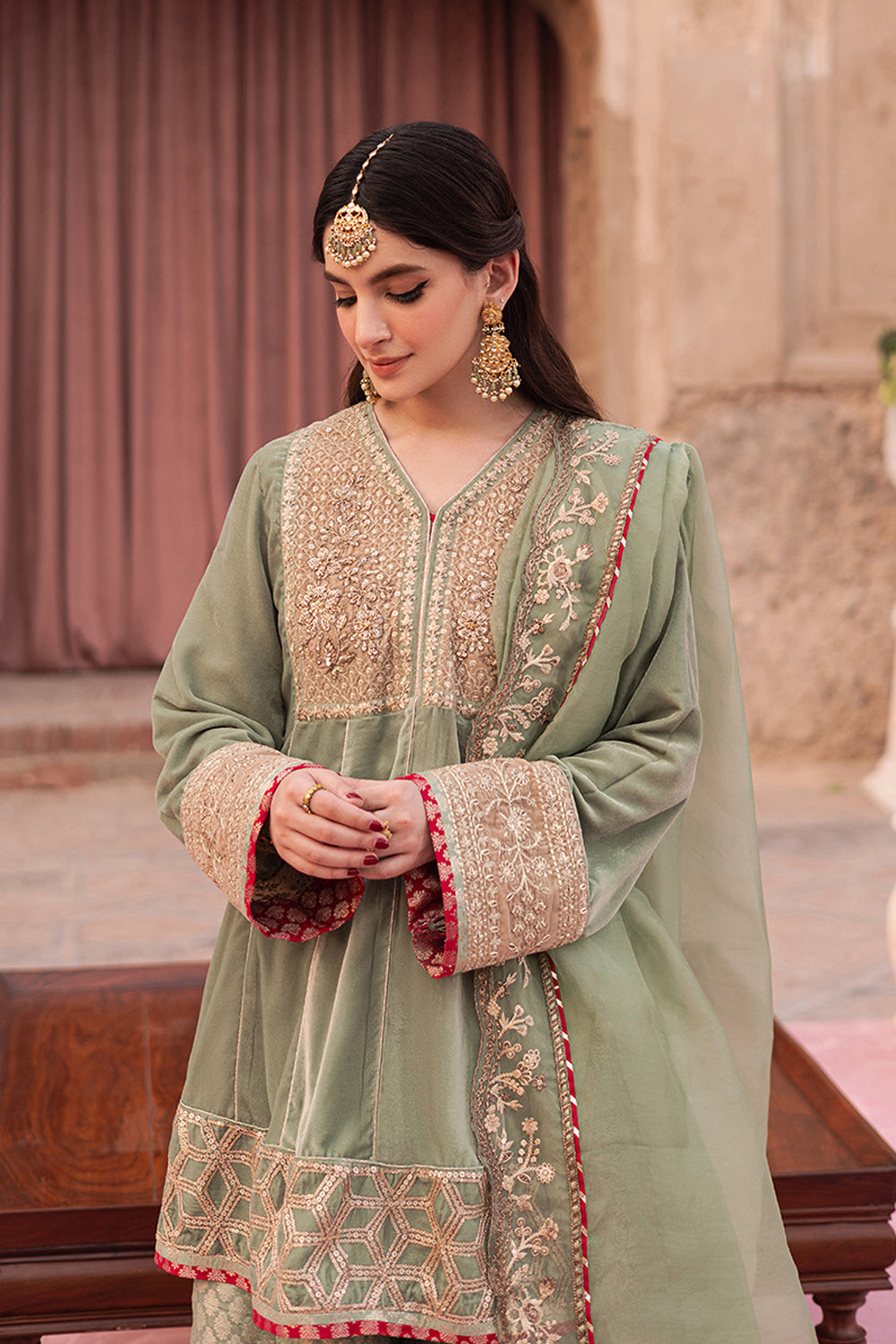 Azure | Vogue Formals | Noble Jade L Pistachio Green Velvet