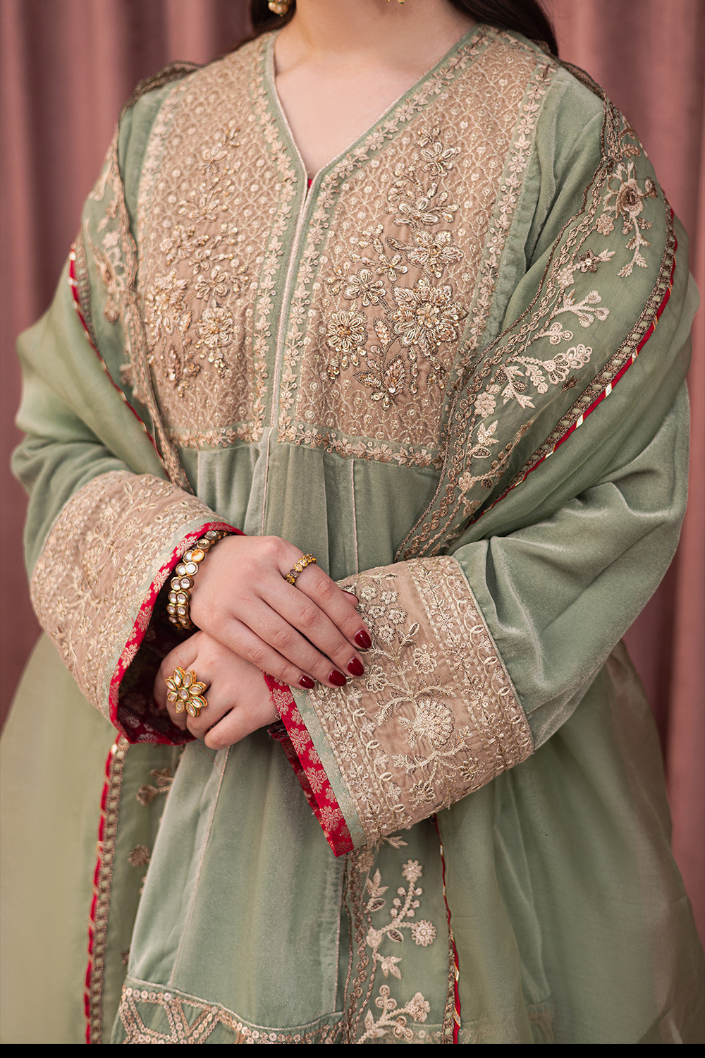Azure | Vogue Formals | Noble Jade M Pistachio Green Velvet