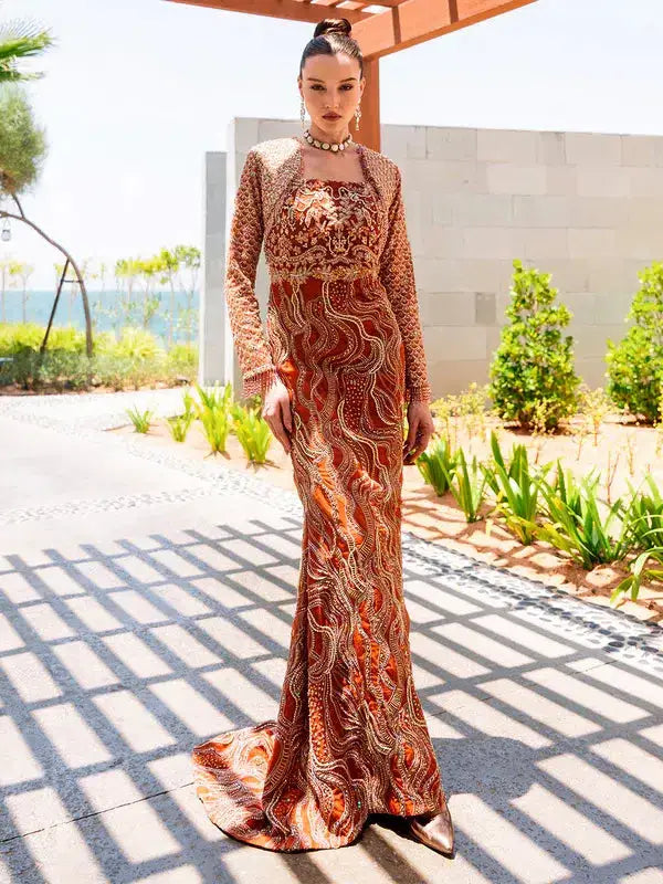 Epoque | Ciel Luxury Couture | Ochre - Pakistani Designer Dress - by Epoque | Type: Formal - 100% Original at Saira Sultan