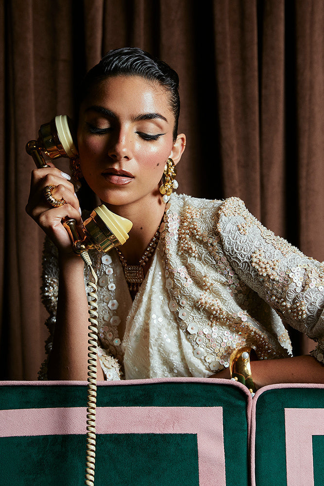Suffuse | Luxury Pret 24 | SERENA M Cream Organza