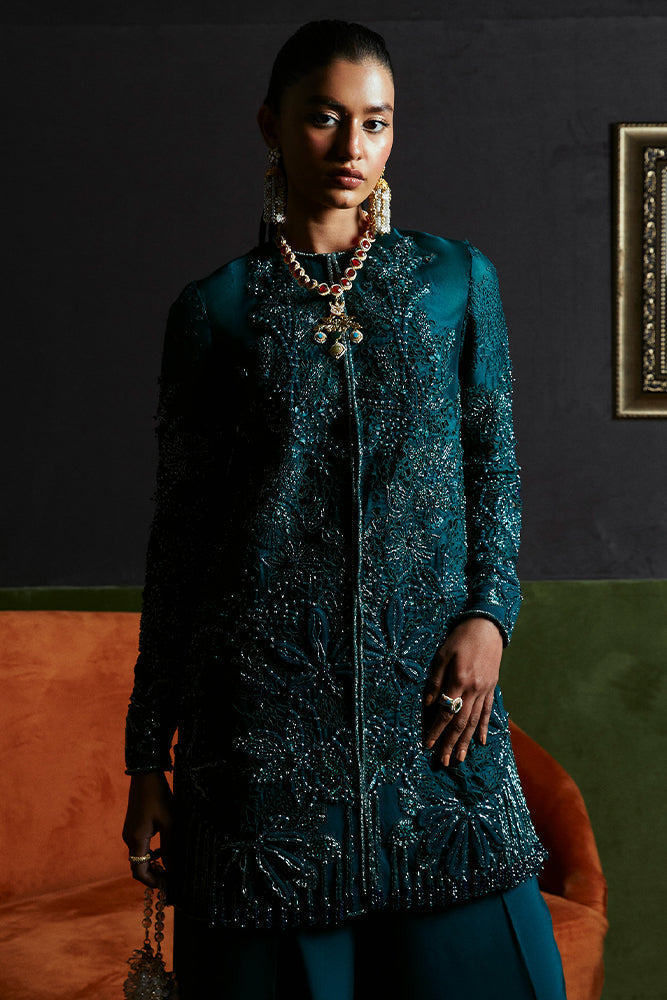 Suffuse | Luxury Pret 24 | JASMINE L Teal Green Organza