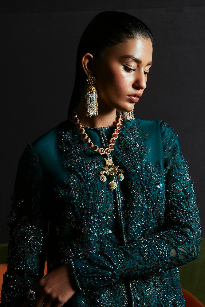 Suffuse | Luxury Pret 24 | JASMINE M Teal Green Organza