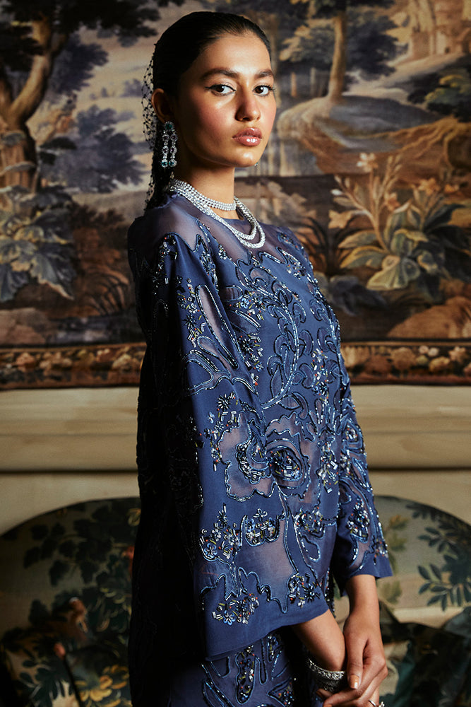 Suffuse | Luxury Pret 24 | IRINA M Cobalt Blue Organza
