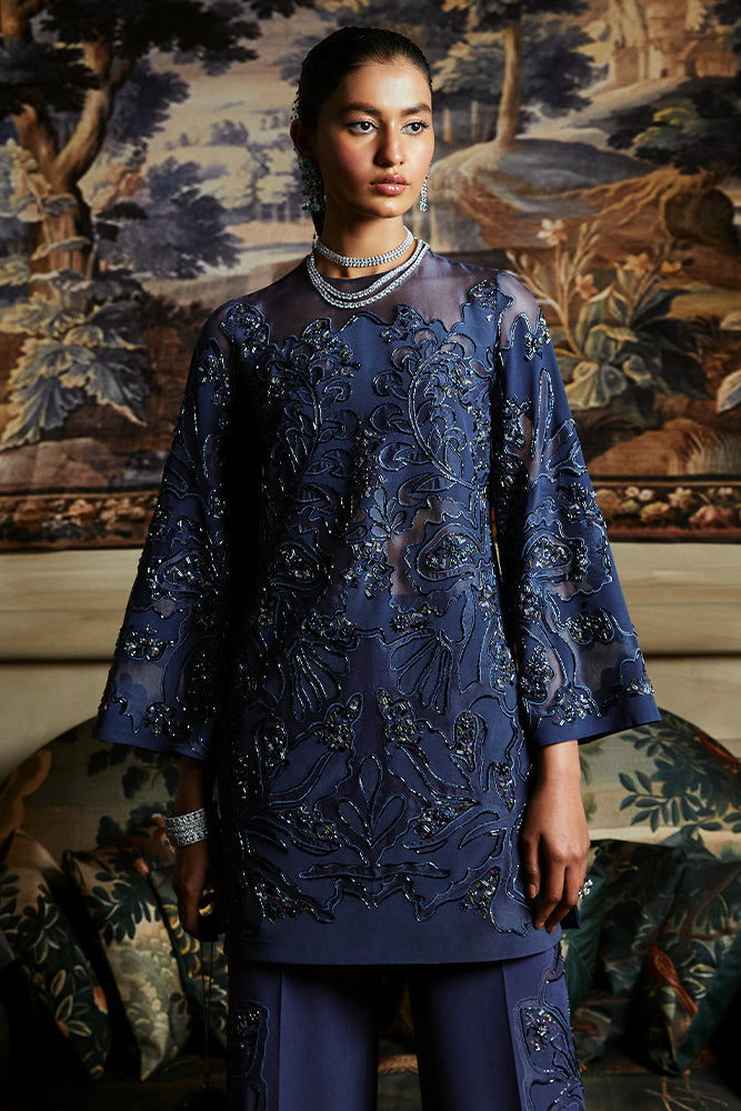 Suffuse | Luxury Pret 24 | IRINA XS Cobalt Blue Organza