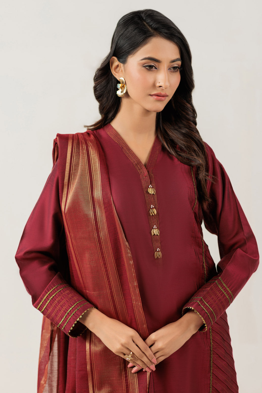 Bonanza Satrangi | Maroon Silk 3 Piece (PWS7243P13) 12 Maroon
