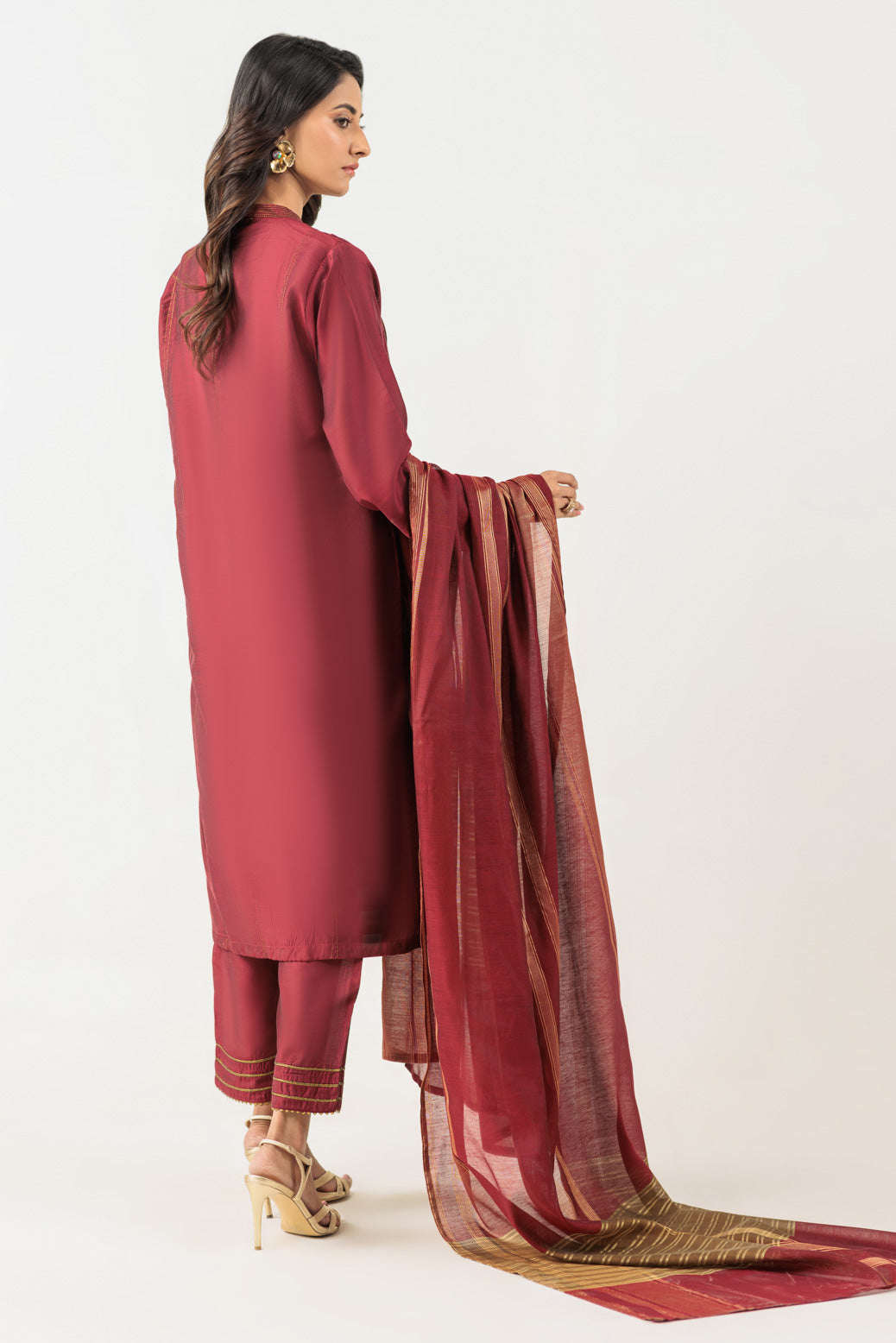 Bonanza Satrangi | Maroon Silk 3 Piece (PWS7243P13) 16 Maroon