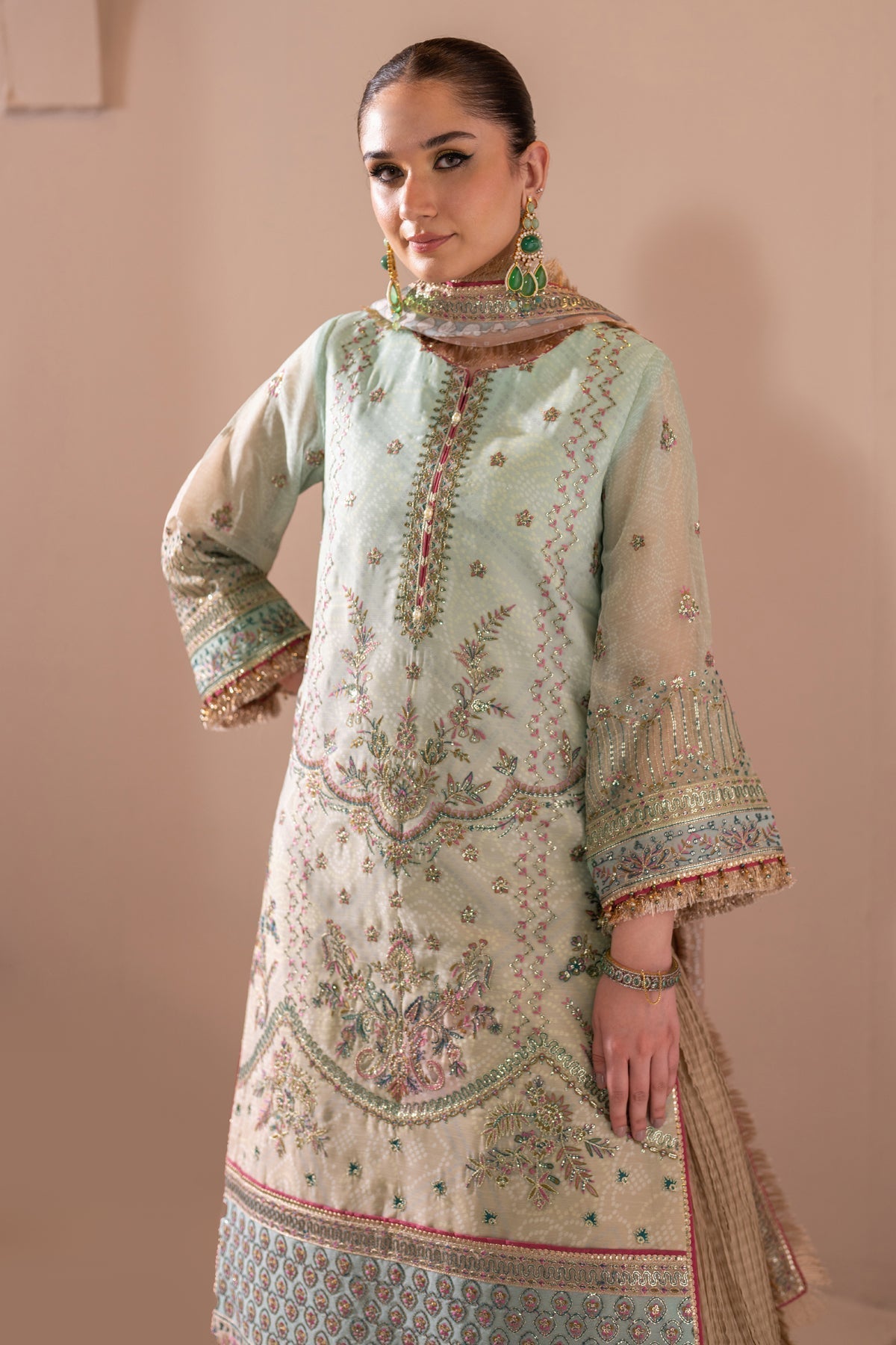 Alizeh | Jhalak Formals | AF-JHLK-07-PAKIZA XL Ivory Chiffon