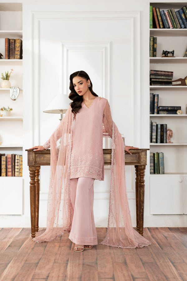 Azzal | Mishri Formals | Parisa XS Pastel Pink Organza