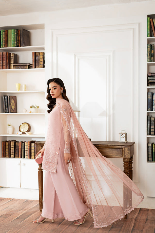 Azzal | Mishri Formals | Parisa XS Pastel Pink Organza
