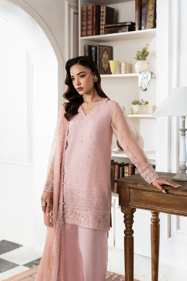Azzal | Mishri Formals | Parisa XL Pastel Pink Organza