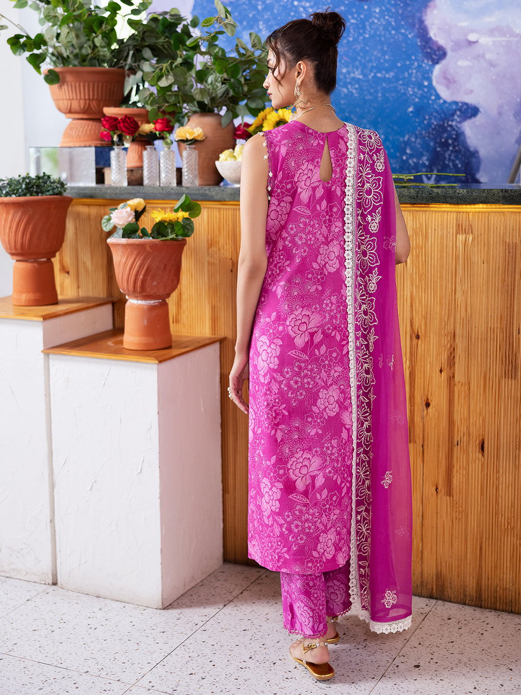 Mahnur | After Hours Luxury Lawn 25 | Peach Bellini XS Magenta Lawn