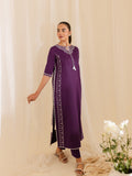 Mahnur | Petal Whispers Lawn Pret | Petalina M Dark Purple Lawn
