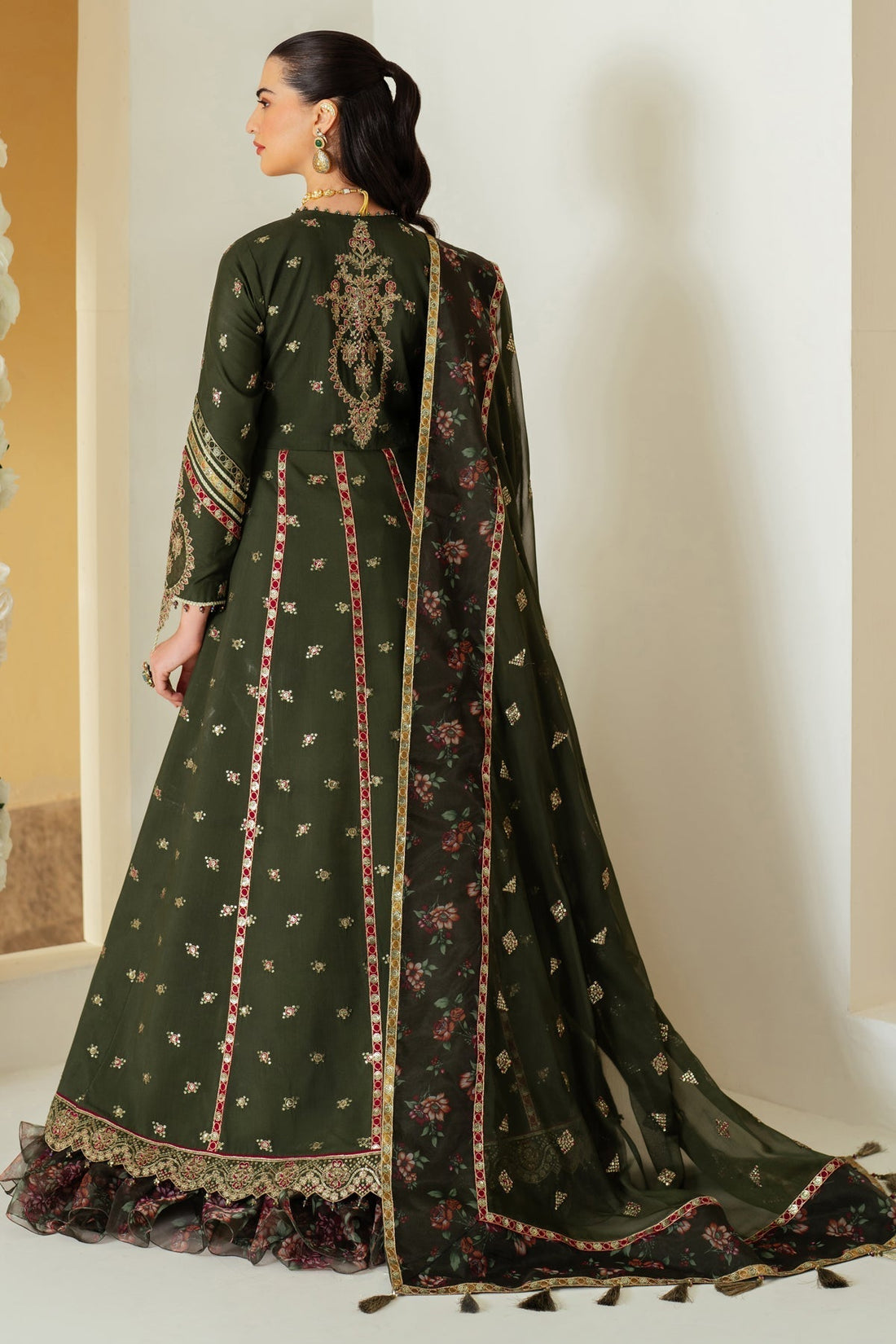 Alizeh | Luxury Raw Silk | AF-RS-03-PINE XS Olive Green Raw Silk
