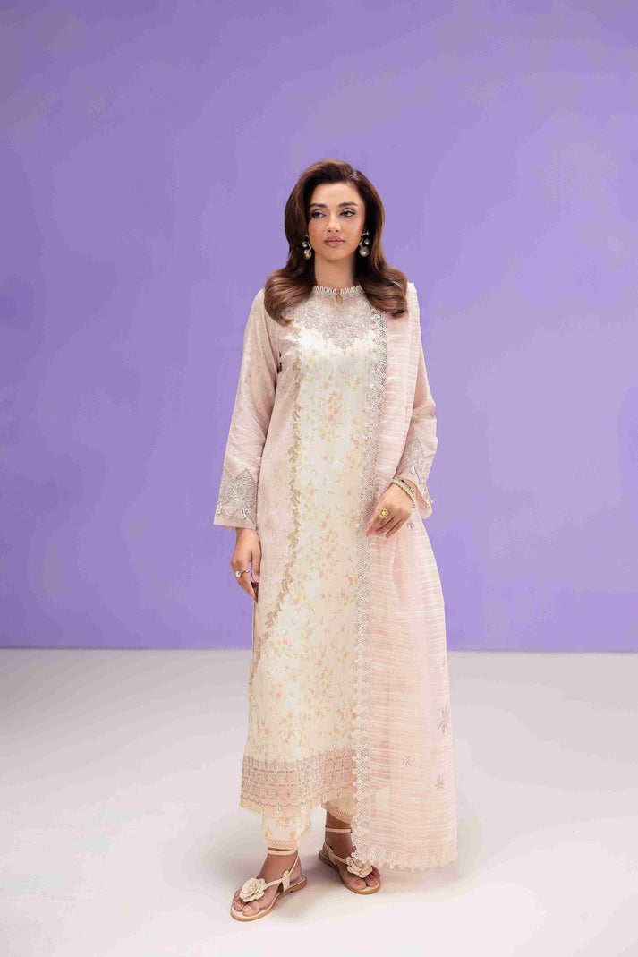 Aabyaan | Eid Pret 25 |ZEMEL AP-05 XS Ivory Dobby Lawn