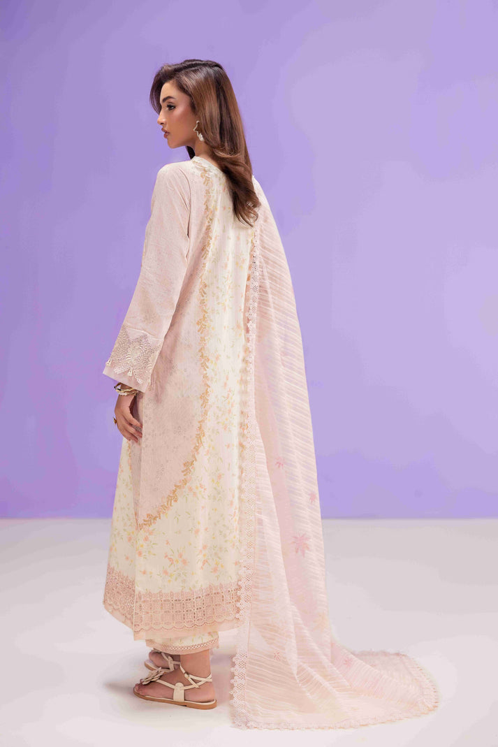 Aabyaan | Eid Pret 25 |ZEMEL AP-05 XS Ivory Dobby Lawn