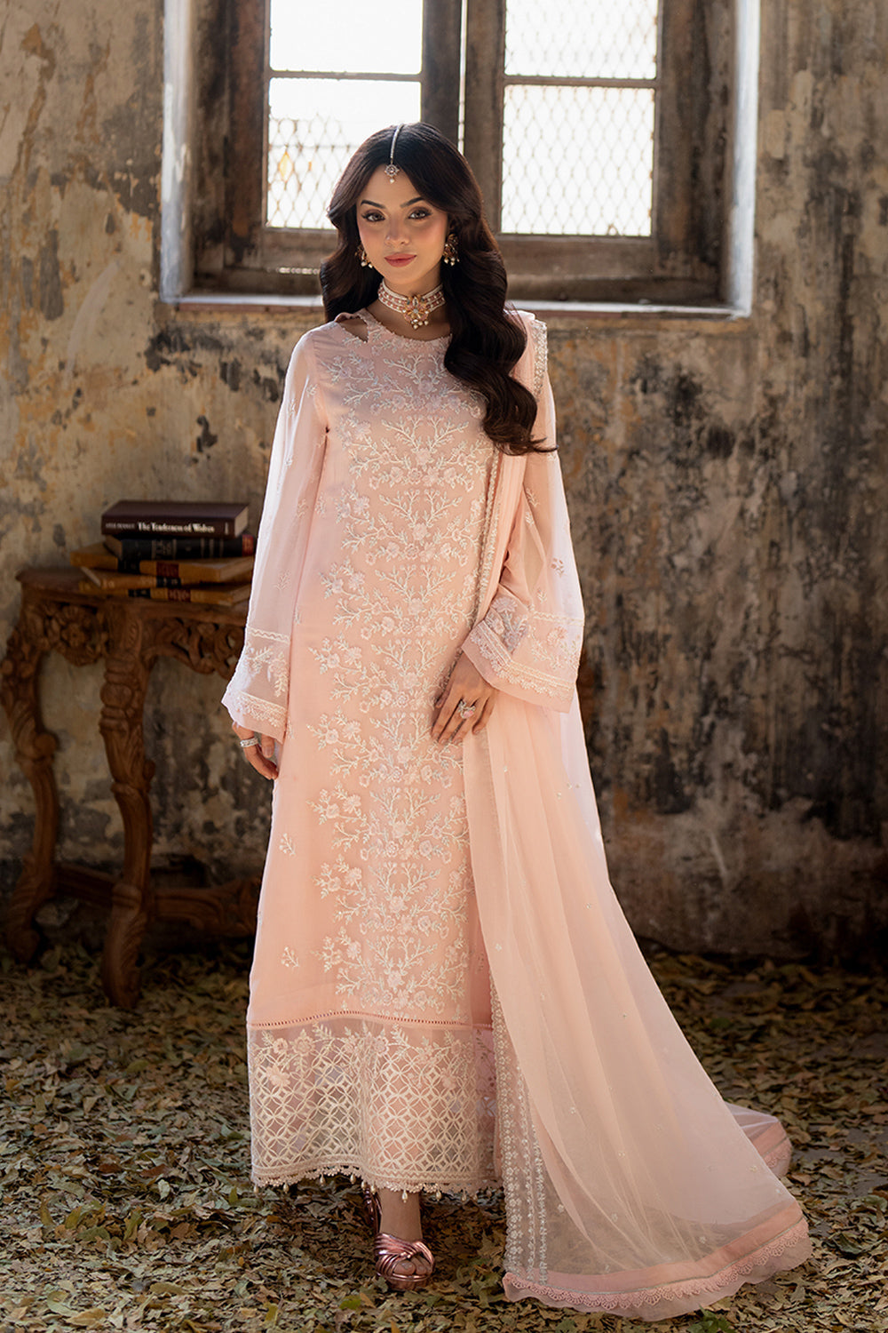 Azure | Ensembles Embroidered Formals | Pink Mirage XS Pink Chiffon