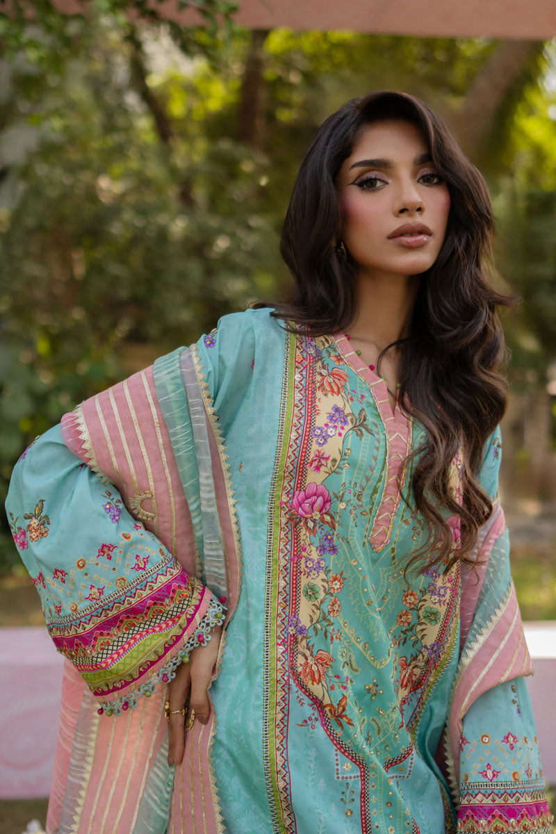 Qalamkar | Luxe Silk | UA-06 SARA L Light Blue Silk