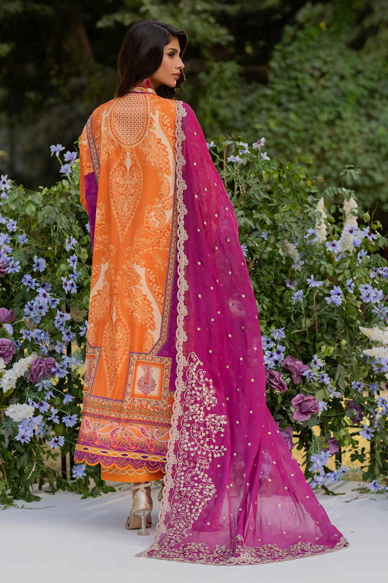 Qalamkar | Luxe Silk | UA-03 ALMA XS Orange Silk