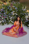 Qalamkar | Luxe Silk | UA-03 ALMA L Orange Silk