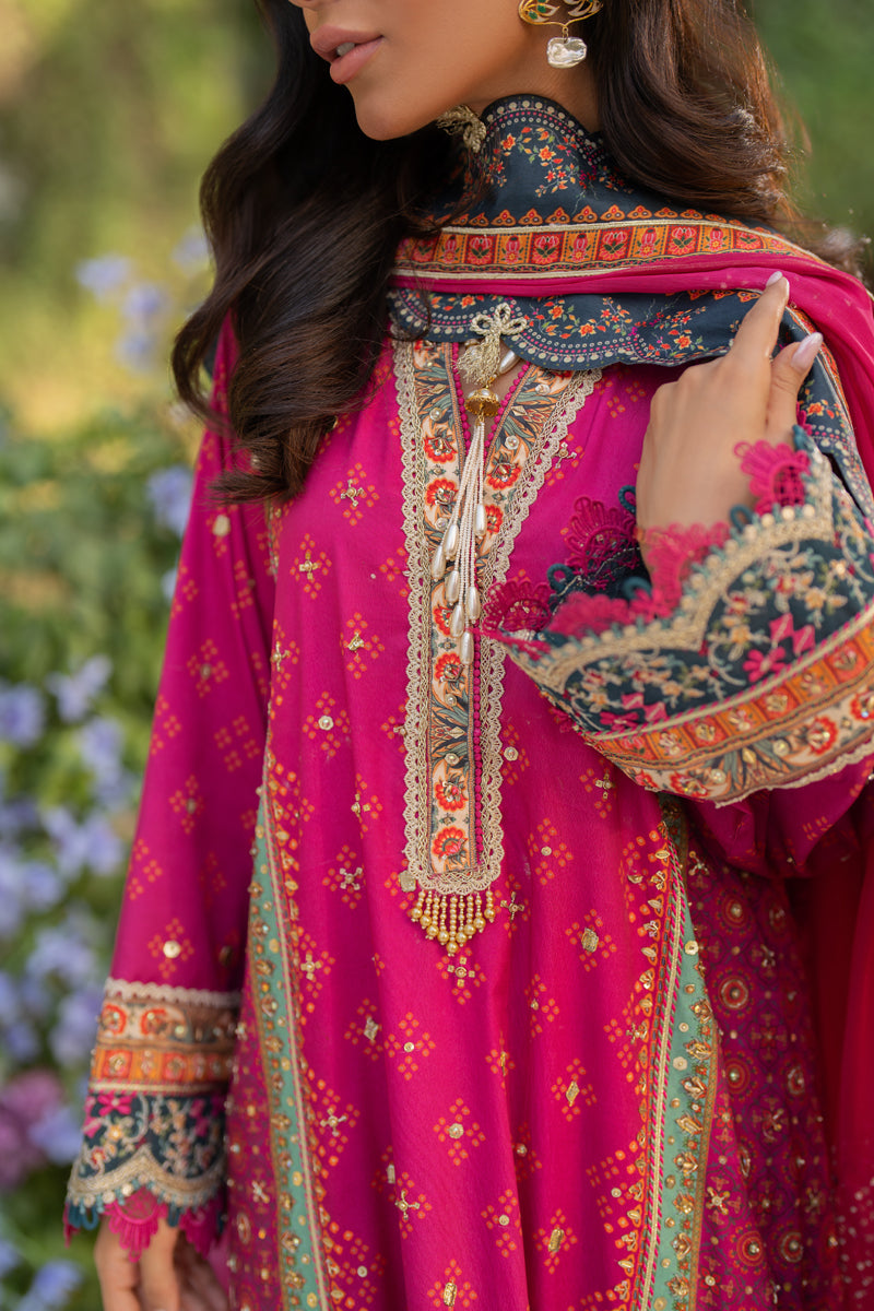 Qalamkar | Luxe Silk | UA-01 ELIA M Candy Pink Silk
