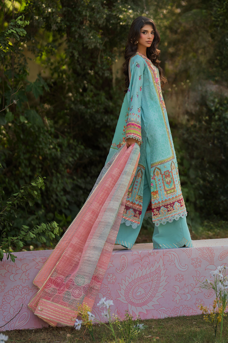 Qalamkar | Luxe Silk | UA-06 SARA XL Light Blue Silk